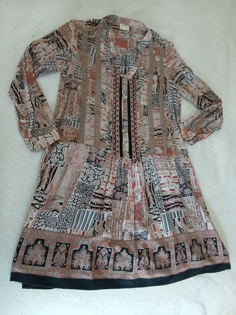 Tiny Patterned Relaxed Boho Dress